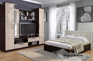 Кровать Баунти с мягким изголовьем, венге