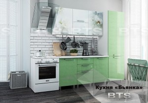 Кухня Бьянка 2.1 м, салатовые блестки