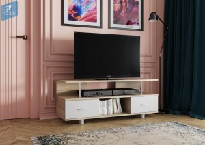 Тумба TV_А, дуб сонома/белый